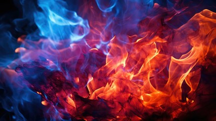 Fototapeta premium flames red and blue fire