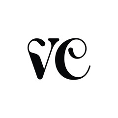 VC monogram logo design letter text name symbol monochrome logotype alphabet character simple logo
