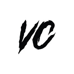 Obraz premium VC monogram logo design letter text name symbol monochrome logotype alphabet character simple logo