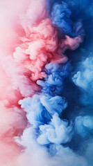 Fototapeta premium Colorful pink and blue smoke swirling in dynamic pattern