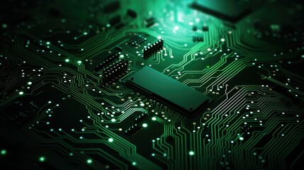 intricate green black tech background