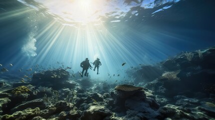 Fototapeta premium ocean diving in water
