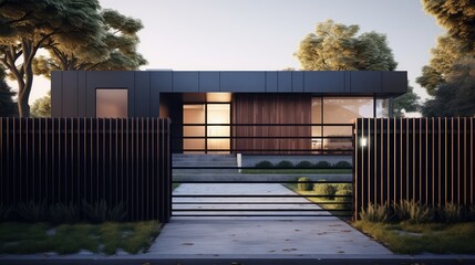 security house with fence