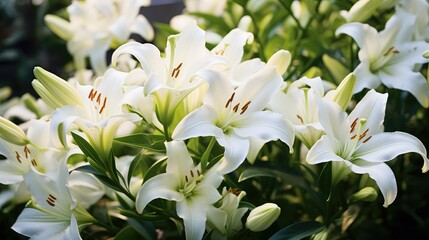 Fototapeta premium lilies spring flower background