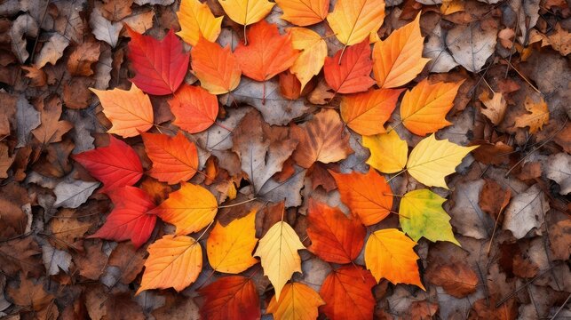 colorful fall leaf circle