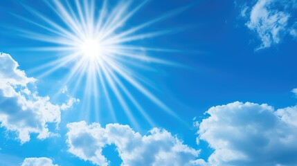 rays sunburst blue sky