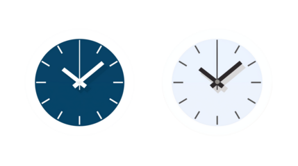 Simple Clock Face Design Two Analog Clocks Showing Different Times