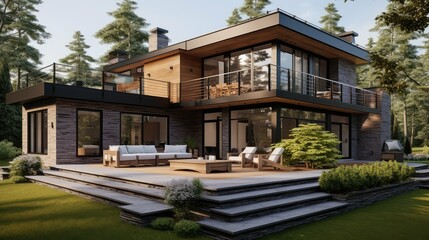 Fototapeta premium design two-story house
