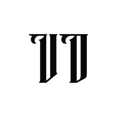 VD monogram logo design letter text name symbol monochrome logotype alphabet character simple logo