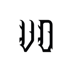 VD monogram logo design letter text name symbol monochrome logotype alphabet character simple logo
