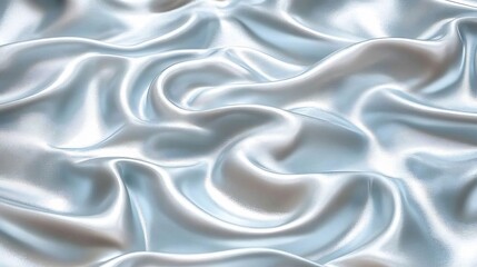 Fototapeta premium Soft light illuminates flowing silver silk fabric elegantly draped. AI Generated