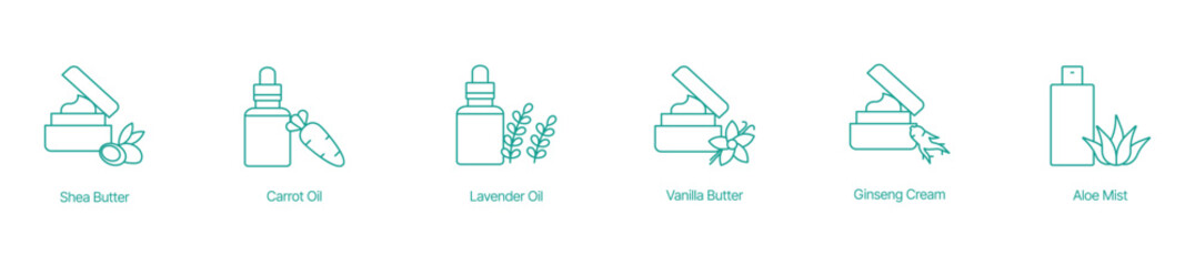 Natural Skincare and Beauty Product Vector Icons