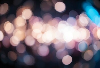 Obraz premium Glittering blue, white, golden, blue, Gray, Pink Lights bokeh dark background with soft Lighting focus and sparkling lights. Abstract Background.