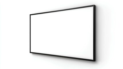 Obraz premium Black TV screen isolated on white background. 3d render illustration.