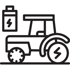 Electric Tractor Vector Icon