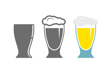 Beer glass isolated on white background. Vector clipart