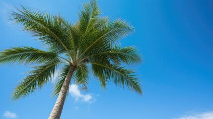 Obraz premium serene palm tree blue sky