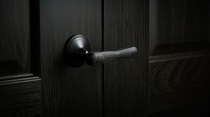 Obraz premium quality black door handle