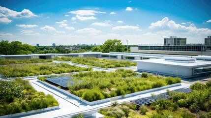 vegetation white commercial roof