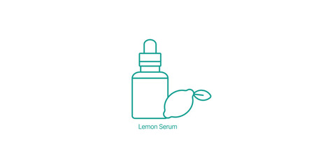 Lemon Serum Dropper Vector Icon, Citrus Skincare, Face Care