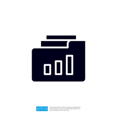 This image features a dark folder icon with a bar graph, symbolizing data organization and analysis.
