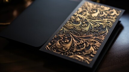 elegant black and gold invitation