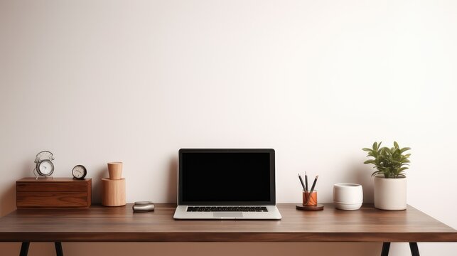 modern blank desktop on desk