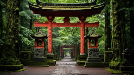 gate red asian background