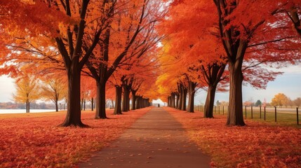 vibrant trees path
