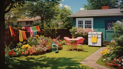 backyard 1950 house