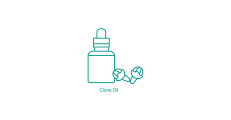 Clove Oil Bottle Vector Icon, Aromatherapy, Skincare