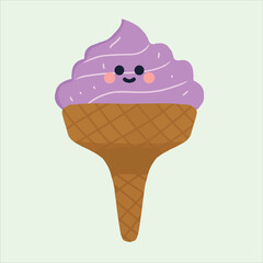 a purple taro ice cream design vector 