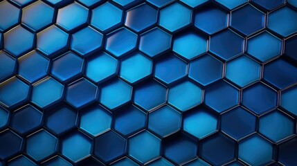 Fototapeta premium shapes blue honeycomb