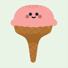 a strawberry ice cream design vector
