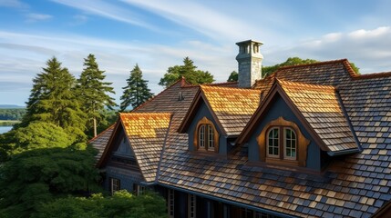 intricate expensive house roof