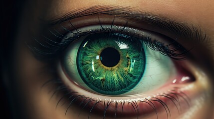 Fototapeta premium vibrant green magnifying glass