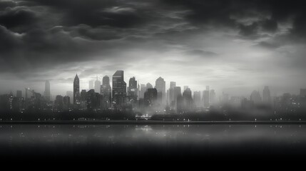 Obraz premium skyline happy new year black and white
