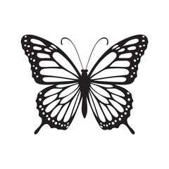 Elegant Butterfly Silhouette - Black and White Design