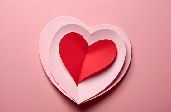 red heart on a pink background