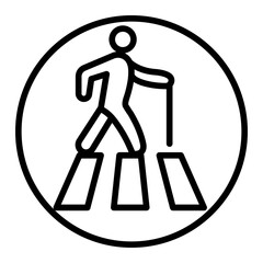 Pedestrian Zone Vector Icon