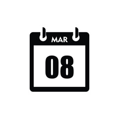 calender icon, 08 march icon with white background