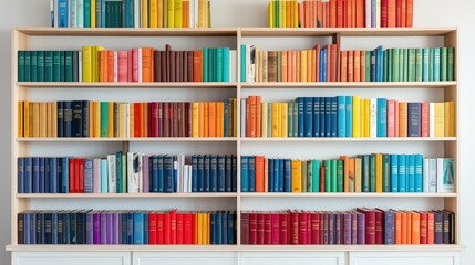 bright colorful book shelf