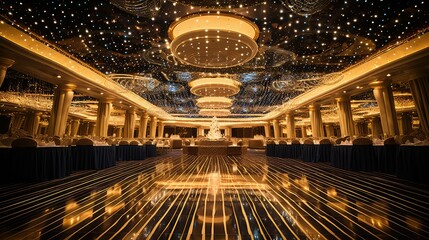 Obraz premium ballroom ship cruise gold glitter