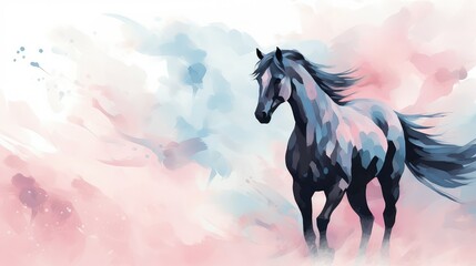 Obraz premium silhouette horse clip art black