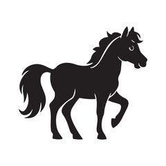 Elegant Horse Silhouette in Dynamic Walking Pose