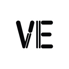 VE monogram logo design letter text name symbol monochrome logotype alphabet character simple logo