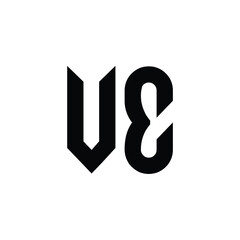 VE monogram logo design letter text name symbol monochrome logotype alphabet character simple logo
