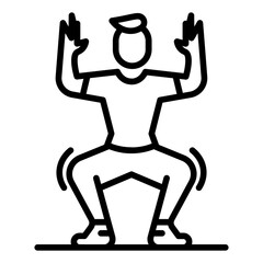 Jump Squat Vector Icon