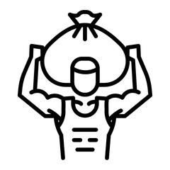 Sandbag Lift Vector Icon