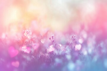 Pastel Hearts Abstract Nature Background